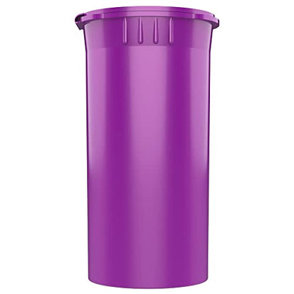 Dragon Chewer 13 Dram CR Plastic Packaging Pop Top Containers - Child Resistant Travel Holder Vial Bottles - 315 qty (Purple) - color: Purple