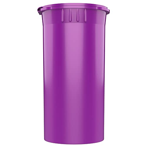 Dragon Chewer 13 Dram CR Plastic Packaging Pop Top Containers - Child Resistant Travel Holder Vial Bottles - 315 qty (Purple) - color: Purple