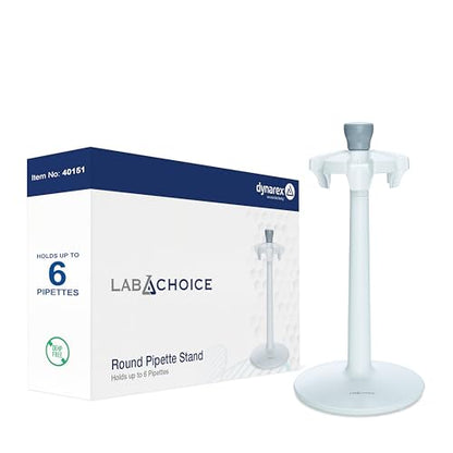 LabChoice Round Pipette Stand - Carousel Holder for Up to 6 Laboratory Micropipettes - Easy Assembly, Sturdy Base - Lab Equipment