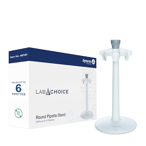 LabChoice Round Pipette Stand - Carousel Holder for Up to 6 Laboratory Micropipettes - Easy Assembly, Sturdy Base - Lab Equipment