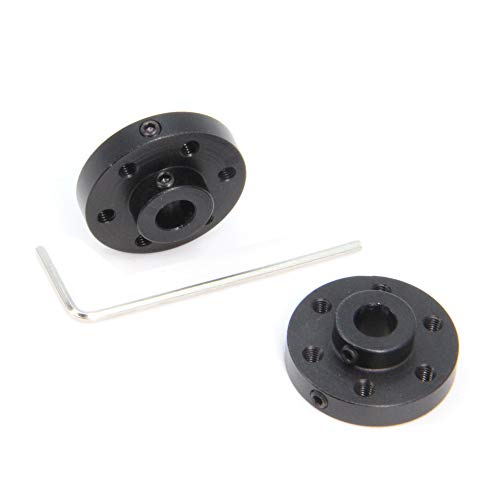 2PCS Black Rigid Flange Shaft Coupling,Universal Aluminum MOUNTING HUB for 6mm Shaft Pair with M3 Thread - style: 6mm-Black