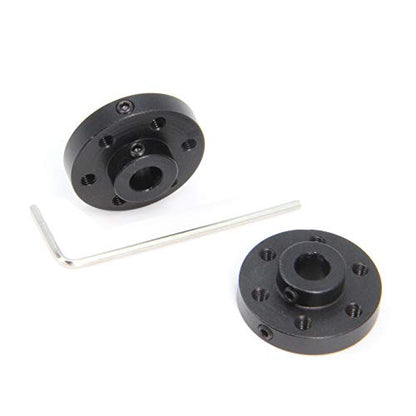 2PCS Black Rigid Flange Shaft Coupling,Universal Aluminum MOUNTING HUB for 6mm Shaft Pair with M3 Thread - style: 6mm-Black