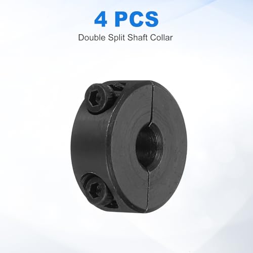 uxcell 4pcs Double Split Shaft Collars 6mm Bore, Two-Piece Clamping Collar 20mm OD 8mm Thickness Carbon Steel Lock Collar Clamp with Set Screws (Black Oxide) - size: 6mm x 20mm x 8mm