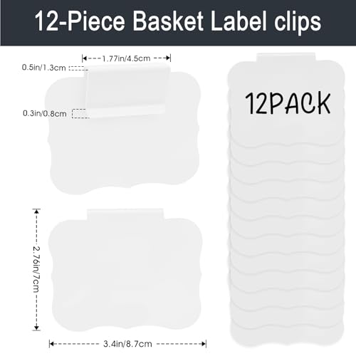 12pcs White Basket Labels Removable PVC Labels - color: White 12pack