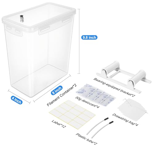 3D Printing Filament Storage Box, with Spool Holders(5.8L, 2 Pack)