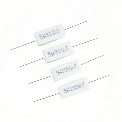 30 Values 60 Pieces Cement Resistor KIT 5W (0.01 Ohm - 100 Ohm) - style: 0.01 ohm-100 ohm 60PCS