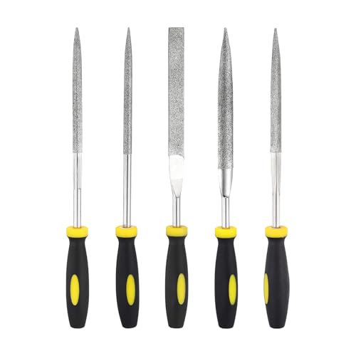 HARFINGTON 5Pcs Diamond File Set 5x175mm 120 Grit Diamond Needle Files - size: 5 x 175mm