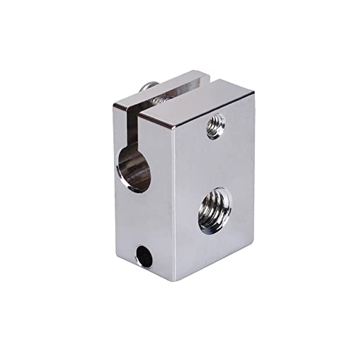 PT100 V6 Plated Copper Heater Block 1PC with Silicone Sock for Titan Aero Extruder,V6 Hotend,V6 heatbreak,Prusa i3 MK3/MK3S hotend.(1 PC) - color: Heatblock-V6 1PC