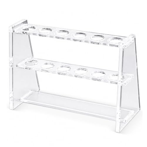 RUIAN Acrylic Test Tube Rack 6 Wells Clear Holder for 10ml Centrifuge Tubes