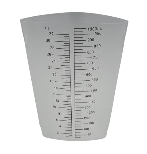 32 oz Graduated Plastic Triangular Container Three-Sided Beaker for Measuring and Mixing (10 Pack)