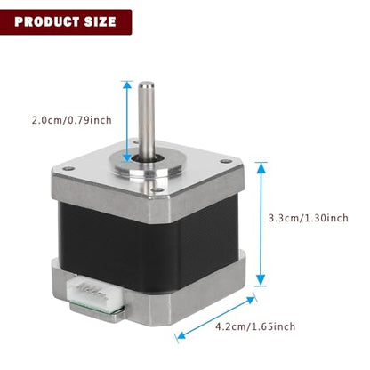 (Pack of 4pcs) NEMA17 Stepper Motor High Torque Bipolar DC Step Motor Kit by MOTOU