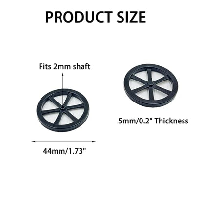 8PCS Model Toy Car Wheel RC Car Plastic Wheel with 2mm Dia Shaft for RC Car Truck Robot DIY Model Toy Building Parts (2x44mm Black) - style: 2x44mm Black