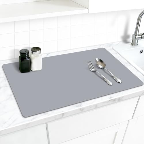 AECHY Silicone Mat for Kitchen Counter, 27.5" x 16.5" x 0.08", Dark Gray - color: Dark Gray, size: 27.5" x 16.5"