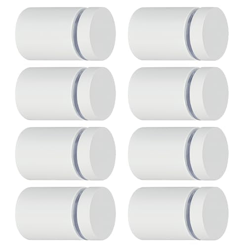 Alise 3/4"x1" Sign Standoff Screws, Wall Mount Glass Standoff, White,8 Pack - color: White, size: (8P)19x25mm