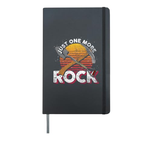 Just One More Rock Funny Geologist Gift Retro Geology Hardcover Journal, Black