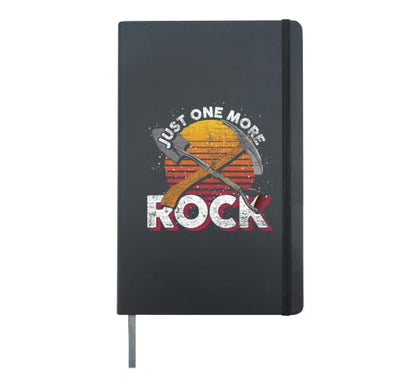 Just One More Rock Funny Geologist Gift Retro Geology Hardcover Journal, Black