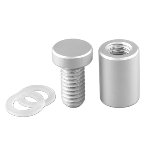 Sign Standoff 1/2" x 3/4", Solid Aluminum Sign Standoff Screws Mounting Hardware for Glass Panel, Acrylic Panel,Pack of 8 - color: Silver, size: 1/2"x3/4" 8 Pack