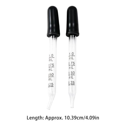 7Pcs Glass Scale Dropper Rubber Head Scale Pipette Dropper Essential Oil Bottle Straw Multi-purpose Droppers for School Home - size: Straight