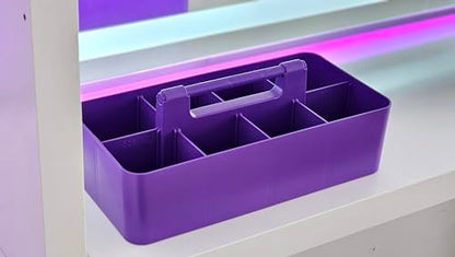 2 PACK Portable DIY 8 Dividers Durable Plastic Tote Tool & Supply Cleaning Caddy with Handle Made In USA (Royal Purple) - color: Royal Purple