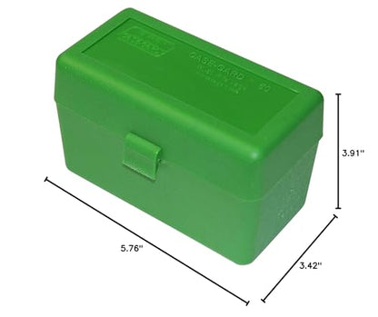 MTM 50 Round Flip-Top Rifle Ammo Box 270 Win 280 Rem 30-06, Green - color: Green