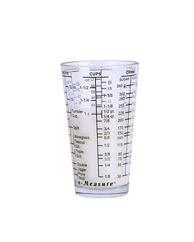 Kolder 26100 Mix N Measure Glass, Heavy Glass, Multi-Purpose Liquid and Dry Measuring Cup - color: Black