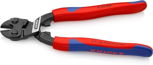 Knipex 71 02 200 Compact Bolt Cutters "CoBolt" 7,87" with soft handle - color: Multi-component Grips, Blue/Red, size: 200 mm, style: straight head