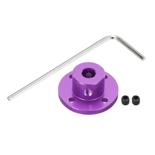 MECCANIXITY 4pcs 6mm Bore Rigid Purple Flange Coupling Connector Aluminum Motor Bearing Shaft Mounting Hub with Wrench for DIY RC Model Motors - color: Purple, size: 6mm