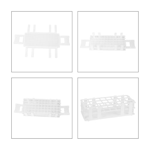 stonylab Test Tube Rack, 0.98 in 24-Place White Plastic Holder Stand Rack, 3-Tier Design and Detachable, for Laboratory Use - size: 25 mm