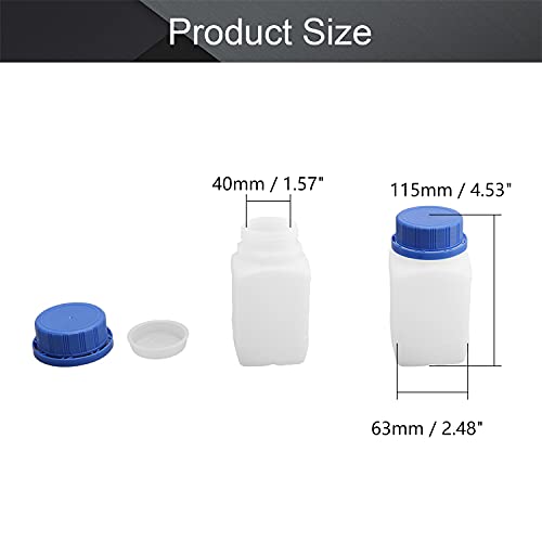 Othmro 250ml/8.5oz Plastic Lab Chemical Reagent Bottles,8pcs 40mmx115mm(IDxH) Square Wide Mouth Liquid/Solid Sample Storage Container Sealing Bottles Blue with Anti-theft Cap - color: 8Pcs 8oz