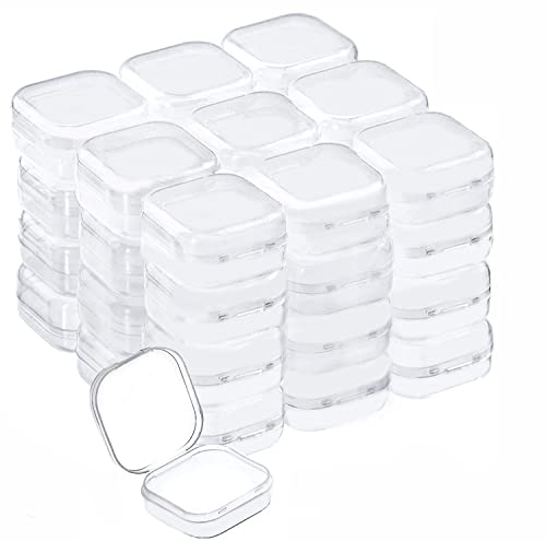 40-Pack Clear Square Plastic Storage Containers with Lids - size: 40 Pieces 1.37 x 1.37 x 0.7 Inches