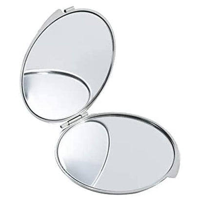 Portable Makeup Compact Double Magnifying Mirror Cosmestic Foldable Pocket Style Unique Mother of Pearl Design (Butterfly) - color: Butterfly