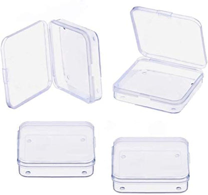Gebildet 18 Pack Mini Clear Plastic Bead Storage Containers Box Case with lid for Pills,Tiny Bead,and Other Small Items - size: 6.8×5.2×1.1cm