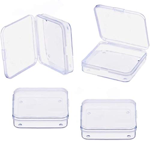 Gebildet 18 Pack Mini Clear Plastic Bead Storage Containers Box Case with lid for Pills,Tiny Bead,and Other Small Items - size: 6.8×5.2×1.1cm