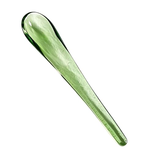 Colorful Coffee Stirring Spoons 4.8 Inch Reusable Cute Spoons Mixing Iced Tea for Ice Cream Sundae Latte Chocolate Cocktail for Tea SugarHome Bar Party (Green) - color: Green