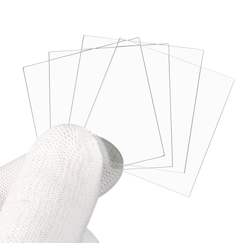 PATIKIL 40x40mm Glass Streak Plate, 6pcs Lab Glass Slides Microscope Glass Slides Optical Optically Clear Glass Slides Smooth Edges High Transparency Transparent Uniform Thickness - size: 40x40mm