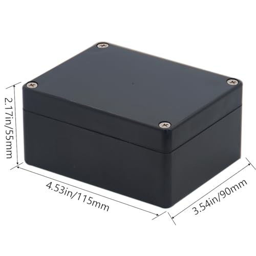 Project Box ABS Black Electrical Boxes IP65 Outdoor Waterproof Box Electronic Junction Box Power Enclosure with Cable Glands for DIY Project 4.53 x 3.54 x 2.17 inch (115x90x55mm) - size: 4.53"x3.54"x2.17"