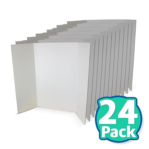 Flipside Products 36” x 48” Project Boards for Presentations, Science Fair, School Projects, Event Displays and Trifold Picture Board, Proudly Made in USA - Clay White - 24 Pack - color: Clay White, size: 24 Pack