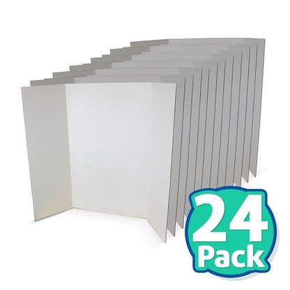 Flipside Products 36” x 48” Project Boards for Presentations, Science Fair, School Projects, Event Displays and Trifold Picture Board, Proudly Made in USA - Clay White - 24 Pack - color: Clay White, size: 24 Pack