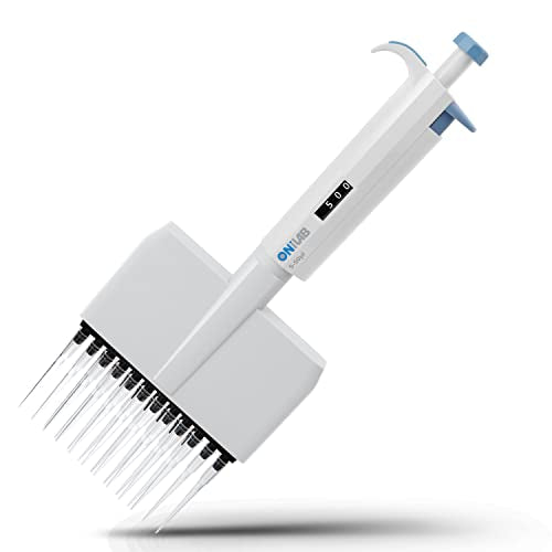 ONiLAB Lab Micropipette, 12-Channel Adjustable Volume Pipettor 5-50μL - size: 5-50μl, style: 12 channels