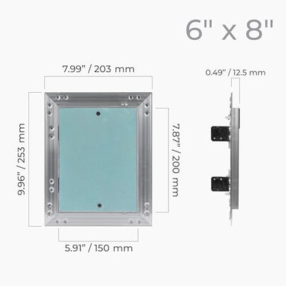 6" x 8" Drywall Access Panel – Aluminum Frame Gypsum Hatch Access Panel for Drywall - Ceiling Inspection Door – Wall Access Panel for Plumbing, Electrical, Utility & Ventilation Access - size: 6 x 8