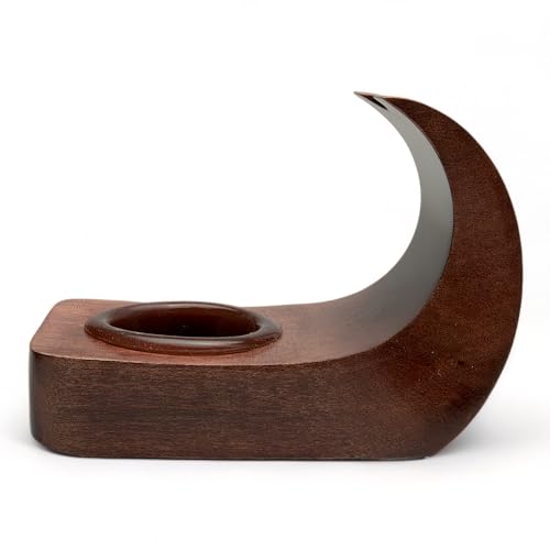 Wooden Pipe Stand Rack Holder for Single Tobacco Smoking Pipe Handmade from Pear Wood