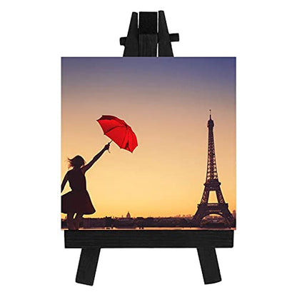 Chuangdi 12 Pcs 5 Inch Black Mini Easel Stands Wood Display Easel - size: 5 Inch