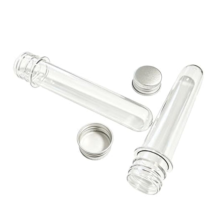 6 Pcs Plastic Test Tubes with Caps, 40ml Clear Test Tube Containers 25 x 140 mm, Reusable Tubes for Candy Storage, Party Favors, Beads, Bath Salts & Lab Experiments (6, Silver) - color: Silver