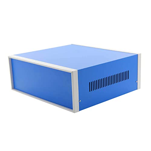 Fielect Dustproof Electronic Junction Box Metal Enclosure Project Box for Electronic Projects Blue, 12.20" x 11.22" x 4.53" - size: 12.20" x 11.22" x 4.53"