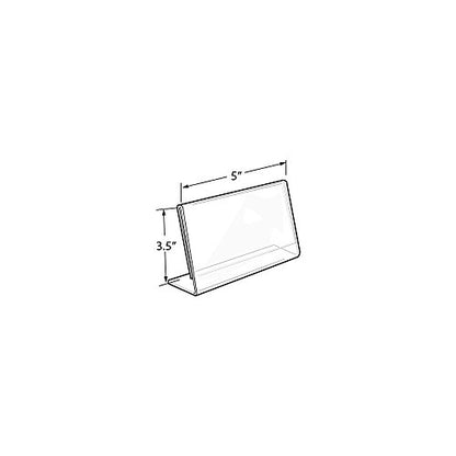 Azar Displays 112732 5" W x 3.5" H Horizontal L-Shaped Sign Holder-10pk - size: 5 in W x 3.5 in H Horizontal