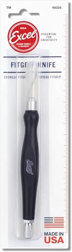 Excel Blades #11 Blade Fit Grip Craft Knife, Rubber Grip, Black - color: Black