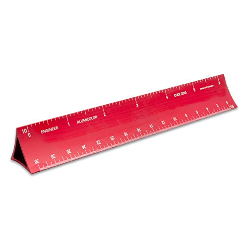 Alumicolor 6-inch Aluminum Engineer Hollow Scale for School, Office, Art and Drafting, 6IN, Red - color: Red, size: 6IN, style: Engineer