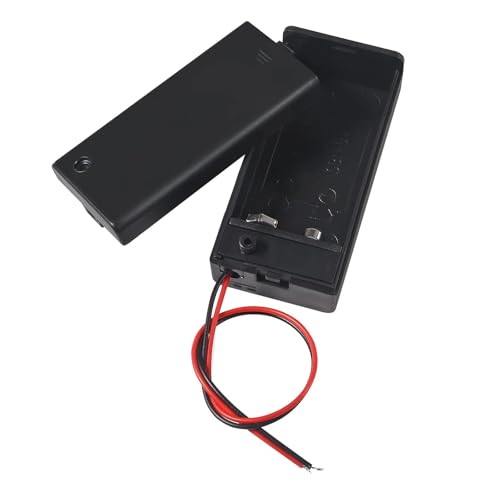 6pcs 9V Battery Holder 9 Volt Cover Case with ON/Off Switch and T Type Battery Clips