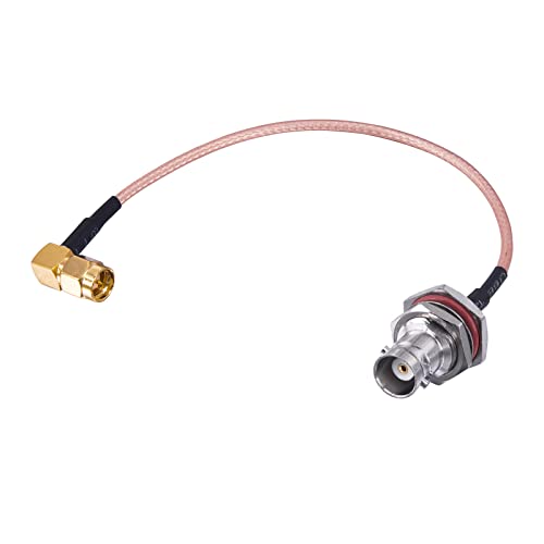 2Pcs BNC Female Bulkhead to SMA Male 90 Degree Connector 6 Inch Low Loss RG316 Coaxial Cable BNC to SMA Right Angle Adapter RF Antenna for Radio Wi-Fi Wireless LAN Devices Use - size: 15cm/6inch
