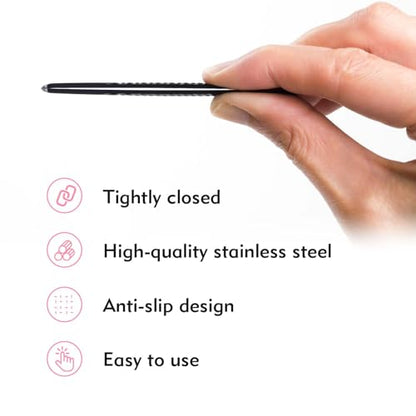 VEYES INC Lash Tweezers for Eyelash Extensions,High Precision Tweezers for Individual Classic and Volume Lash,Stainless Steel Tweezers-90 Degree - style: Noir N7